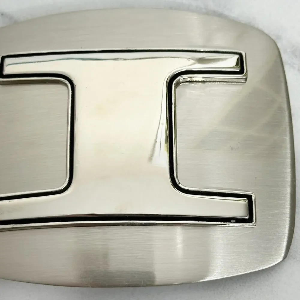 I Letter Initial Monogram Silver Tone Belt Buckle Western Style ✨